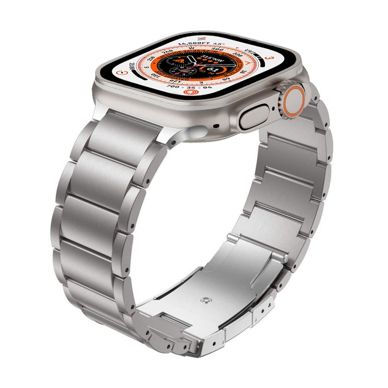 Yeejok Compatible for Apple Watch Ultra 2 Bands 49mm Titanium Metal for Men Women, Compatible for Apple Watch Series 10 Band 46mm, Compatible for Apple Watch Series 9 Band, iwatch 45mm 44mm 42mm Silver - Image 1